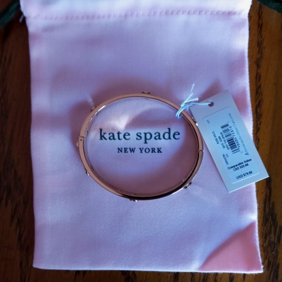 kate spade Jewelry - Kate Spade Spot the Spade Studded Hinged Bangle, rose gold